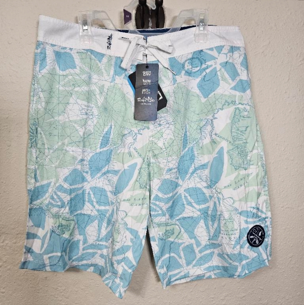 Salt Life Board Shorts Men's Size 30 SLM466 Lt Blue